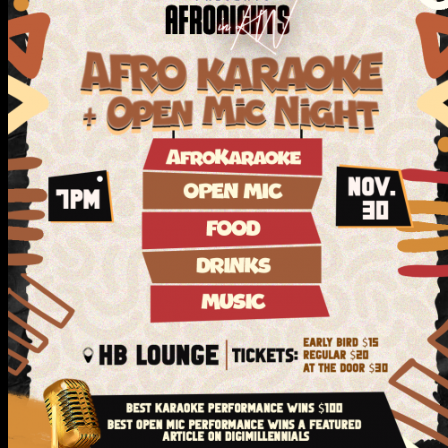 Digimillennials Presents Afronightsinkw: Afrokaraoke + Open Mic Night 