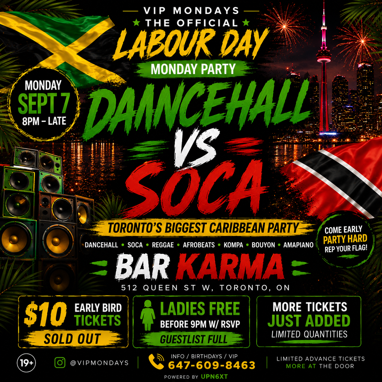 Dancehall Vs Soca Toronto | Labour Day Monday Party 