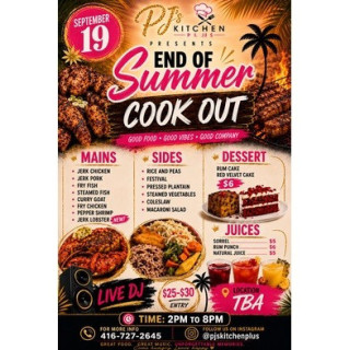 Pj’s kitchen presents end of summer cook out 
